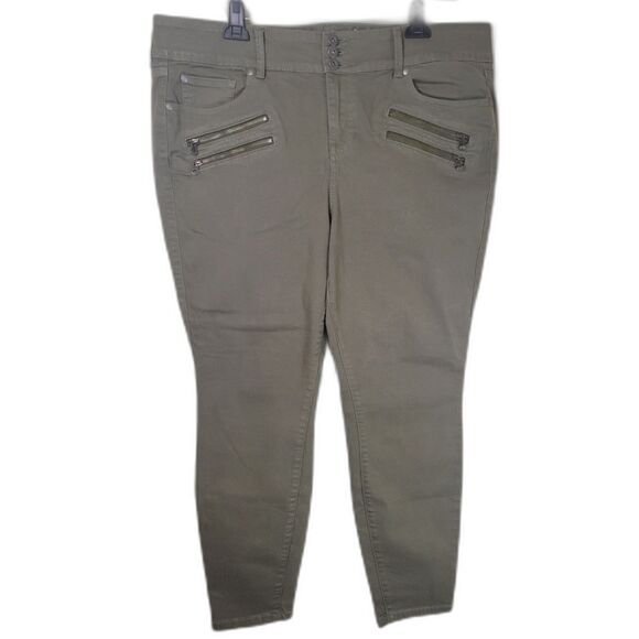 Torrid Super Soft Green Zipper Detail Jeggings Skinny Jeans - Picture 1 of 4